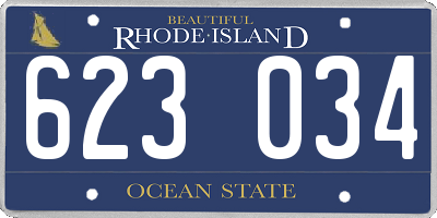 RI license plate 623034