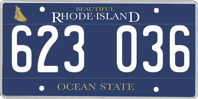 RI license plate 623036