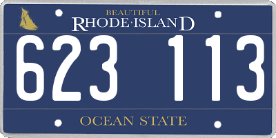RI license plate 623113