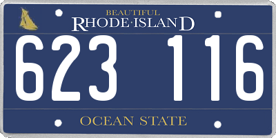 RI license plate 623116