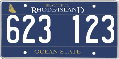 RI license plate 623123