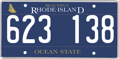 RI license plate 623138