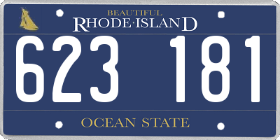 RI license plate 623181