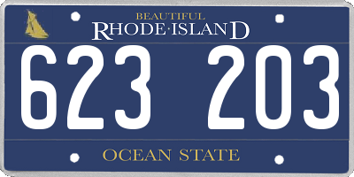 RI license plate 623203
