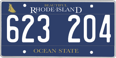 RI license plate 623204