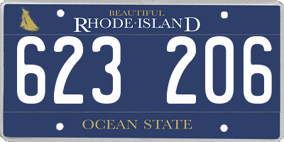 RI license plate 623206