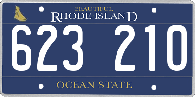 RI license plate 623210