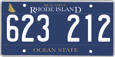 RI license plate 623212
