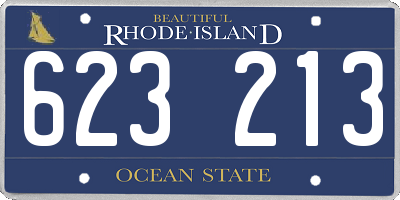 RI license plate 623213