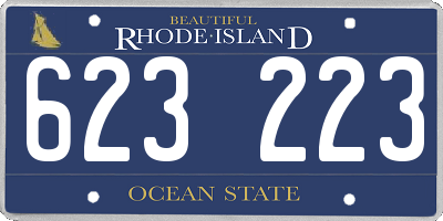RI license plate 623223