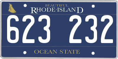 RI license plate 623232