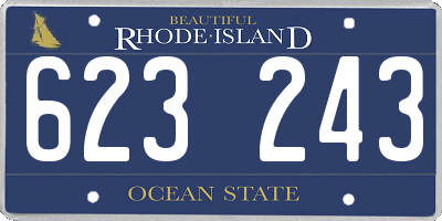 RI license plate 623243