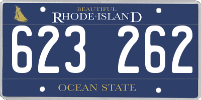 RI license plate 623262