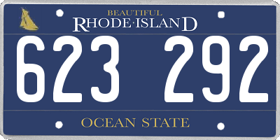RI license plate 623292