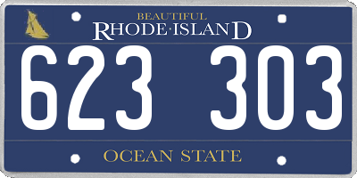 RI license plate 623303