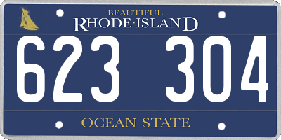 RI license plate 623304