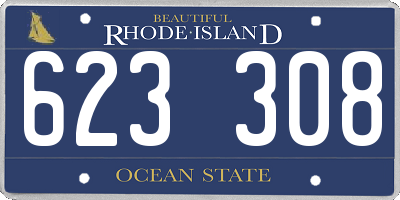 RI license plate 623308