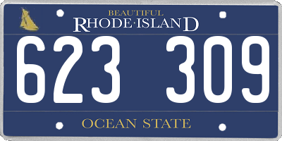 RI license plate 623309