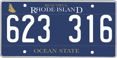 RI license plate 623316