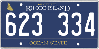 RI license plate 623334