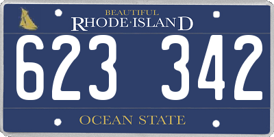 RI license plate 623342
