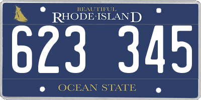 RI license plate 623345