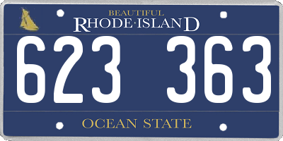 RI license plate 623363