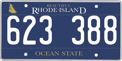 RI license plate 623388