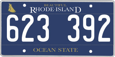 RI license plate 623392