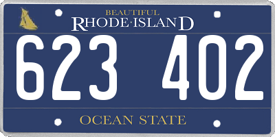 RI license plate 623402