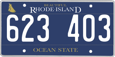 RI license plate 623403