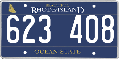 RI license plate 623408