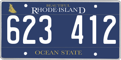 RI license plate 623412
