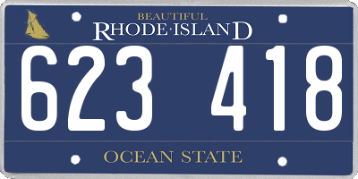 RI license plate 623418