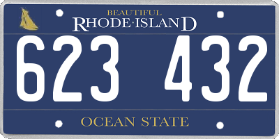 RI license plate 623432