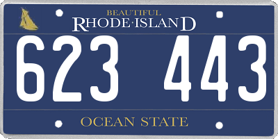 RI license plate 623443