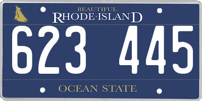 RI license plate 623445