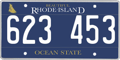 RI license plate 623453
