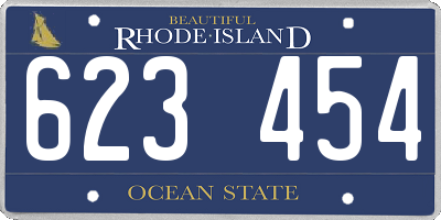 RI license plate 623454