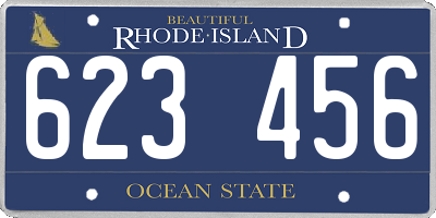 RI license plate 623456