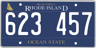 RI license plate 623457