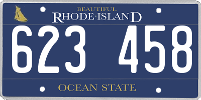 RI license plate 623458
