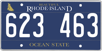 RI license plate 623463