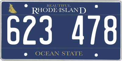 RI license plate 623478