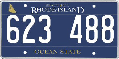 RI license plate 623488