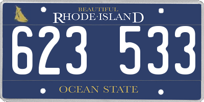 RI license plate 623533