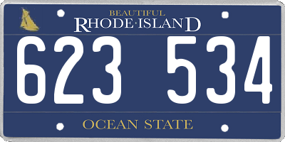 RI license plate 623534