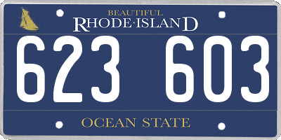 RI license plate 623603