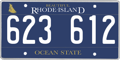 RI license plate 623612