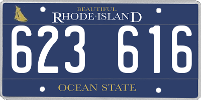 RI license plate 623616